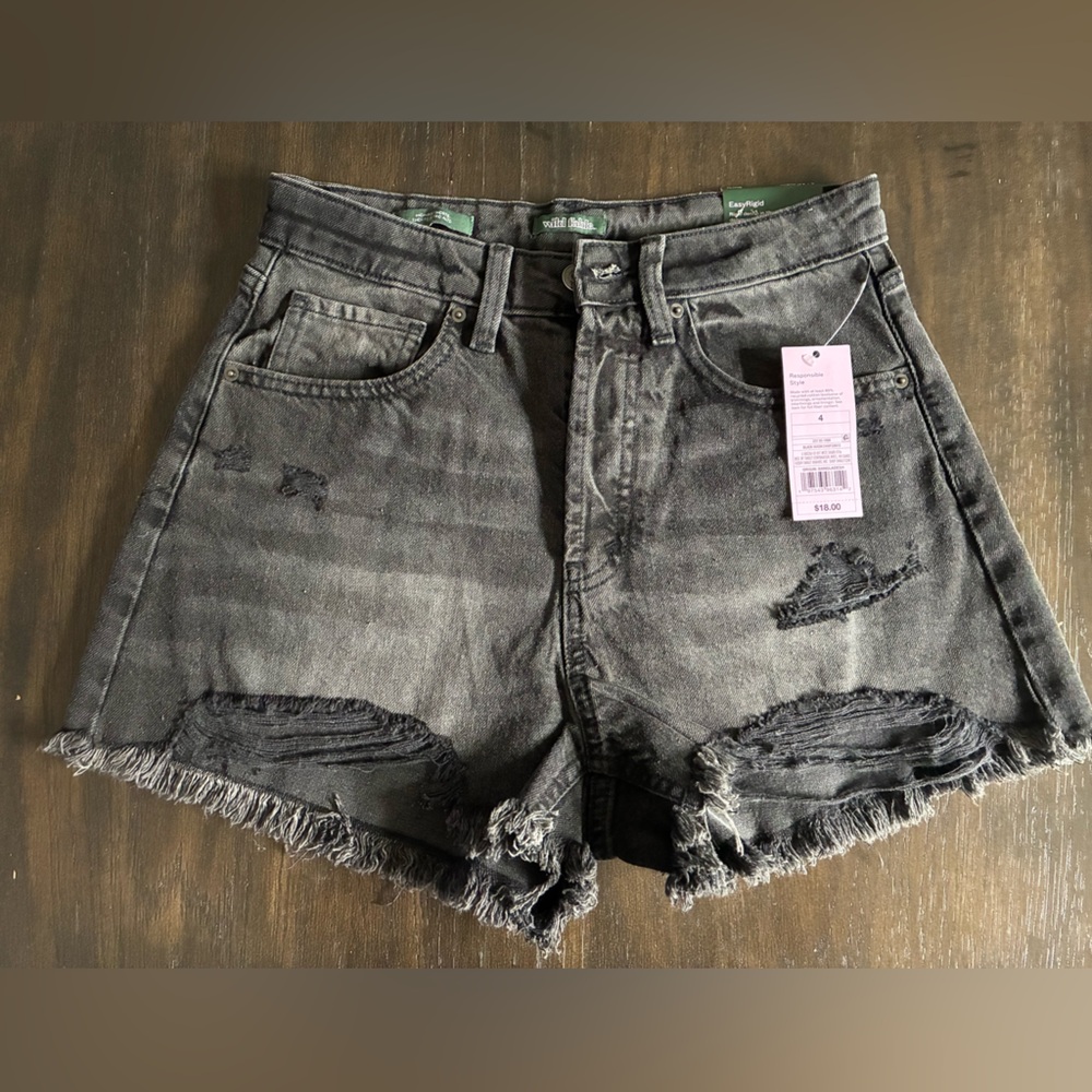 Wild Fable Gray Distressed Jean Shorts